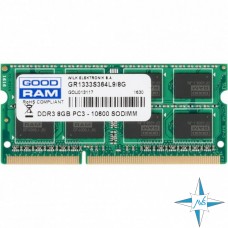 Модуль памяти DDR-3 noECC Unbuf SO-DIMM, 2Gb, GOODRAM GR1333S364L9/2G , PC3-10600